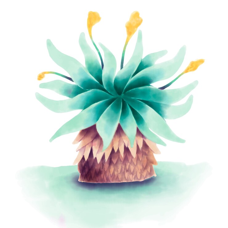 Vettore gratuito illustrazione della pianta del frailejon dell'acquerello