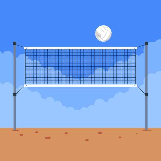 Illustrazione della rete di pallavolo disegnata a mano