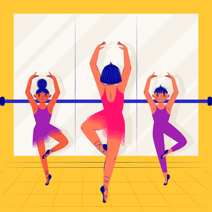 Vettore gratuito illustrazione della scuola di ballo di design piatto