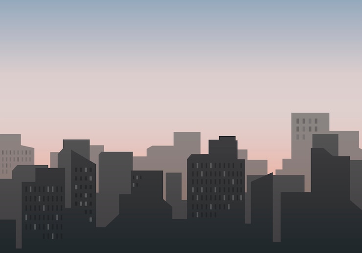 Vettore gratuito illustrazione della silhouette dello skyline