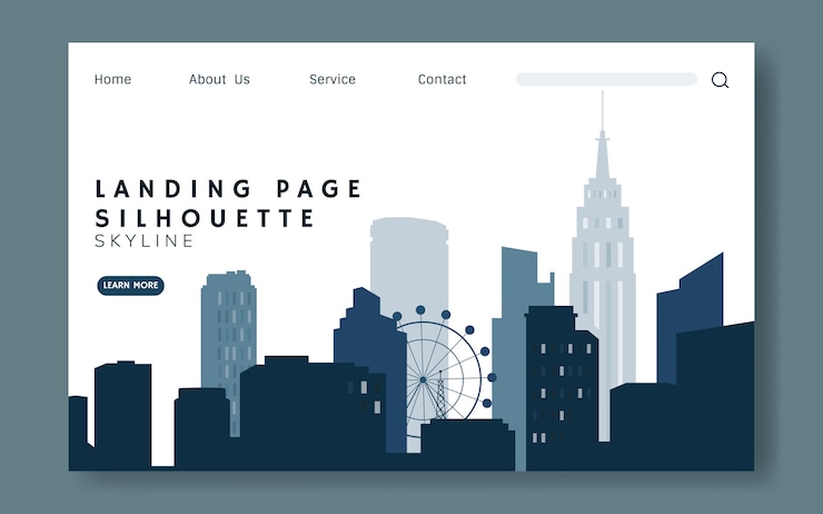 Vettore gratuito illustrazione della silhouette dello skyline