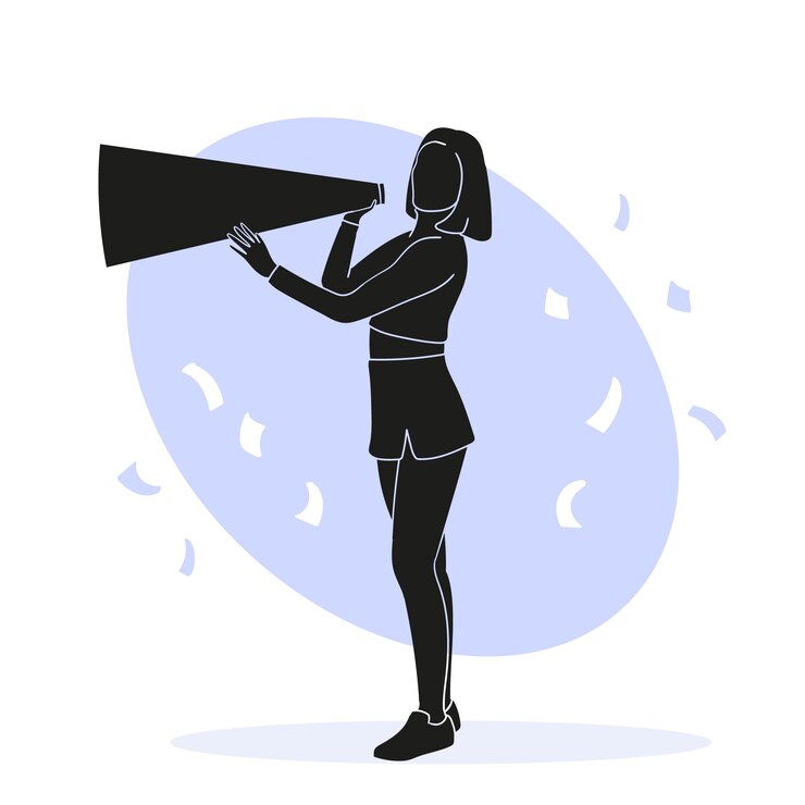Vettore gratuito illustrazione della silhouette di una cheerleader disegnata a mano
