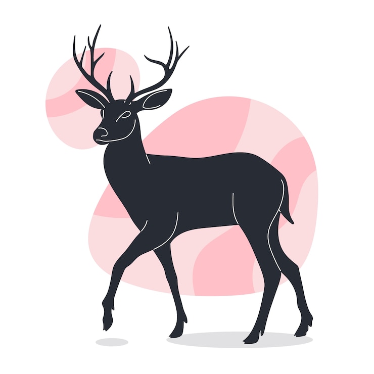 Vettore gratuito illustrazione della siluetta animale disegnata a mano