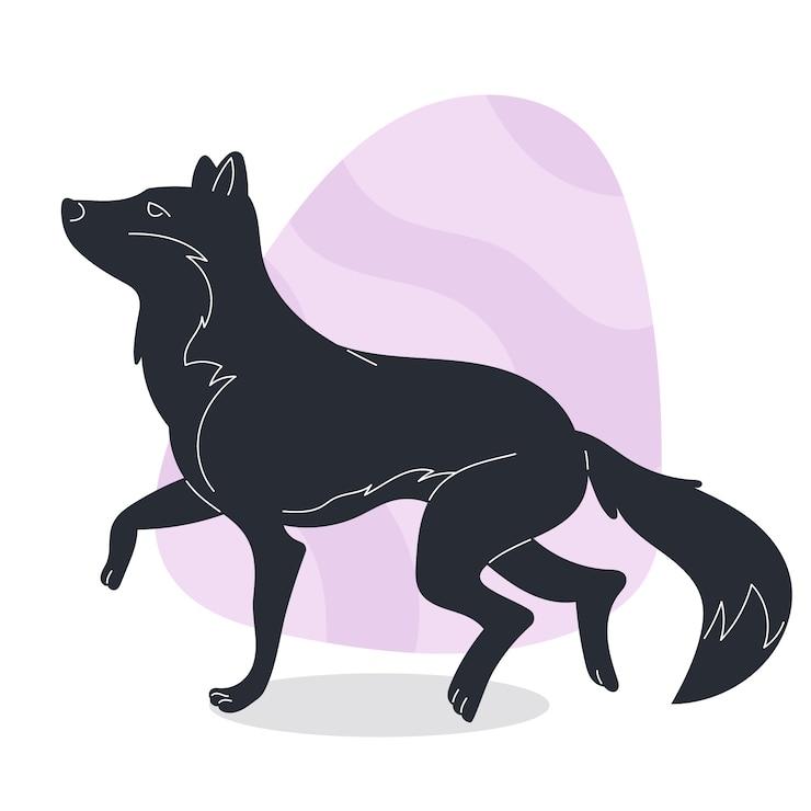 Vettore gratuito illustrazione della siluetta animale disegnata a mano