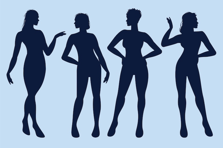 Vettore gratuito illustrazione della siluetta della donna disegnata a mano