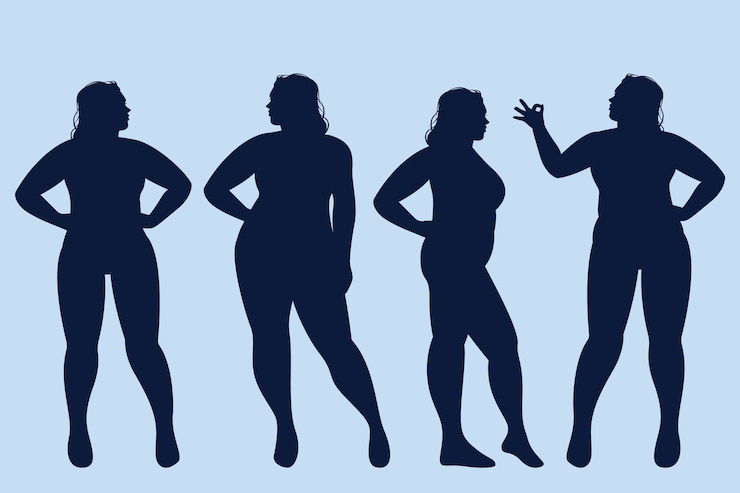 Vettore gratuito illustrazione della siluetta della donna disegnata a mano