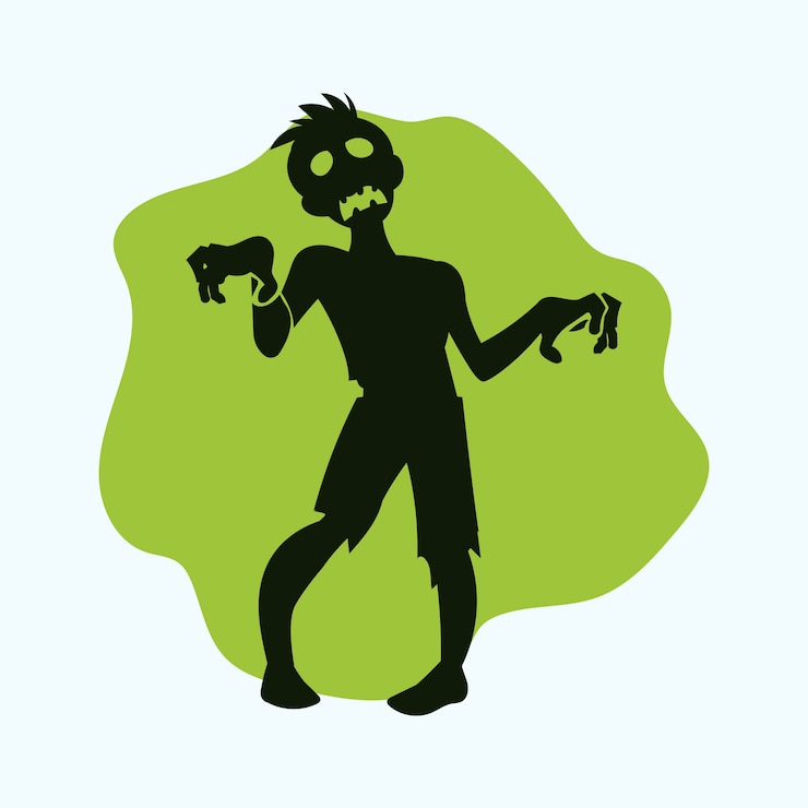 Vettore gratuito illustrazione della siluetta di zombie disegnata a mano