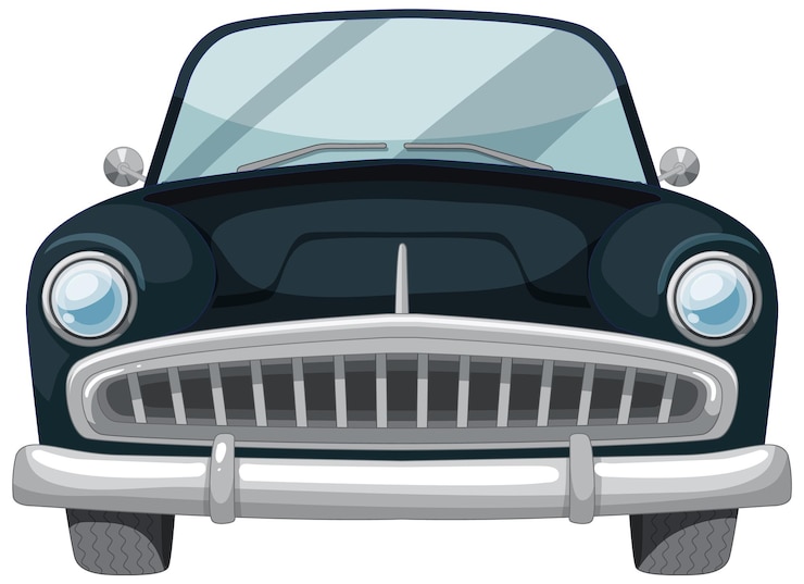 Vettore gratuito illustrazione della vista anteriore di un'auto classica