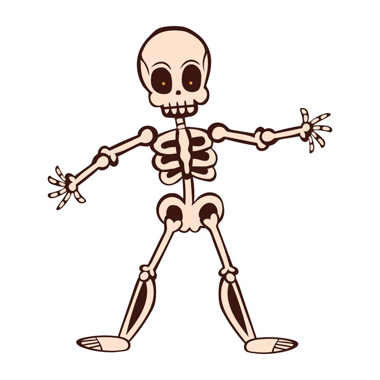 Vettore gratuito illustrazione dello scheletro del personaggio di halloween isolata