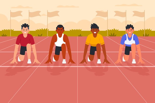 Illustrazione dello sport della linea di partenza della gara