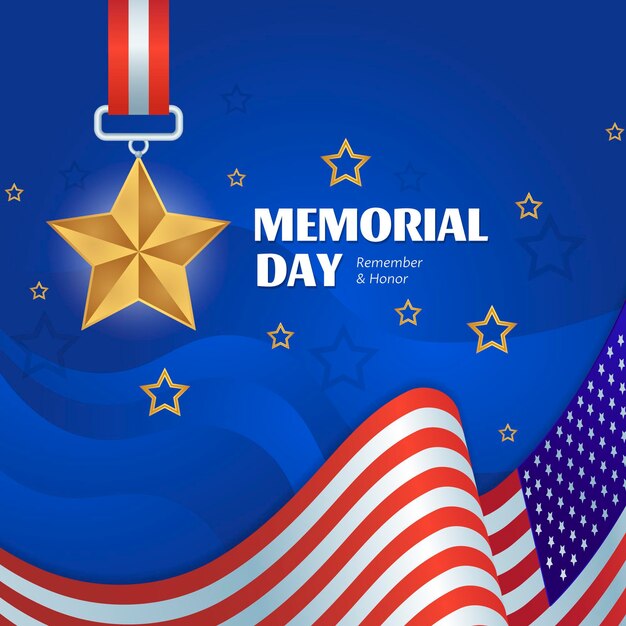 Illustrazione dettagliata del memorial day degli Stati Uniti