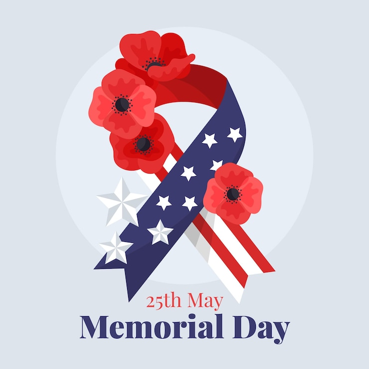 Vettore gratuito illustrazione dettagliata del memorial day degli stati uniti