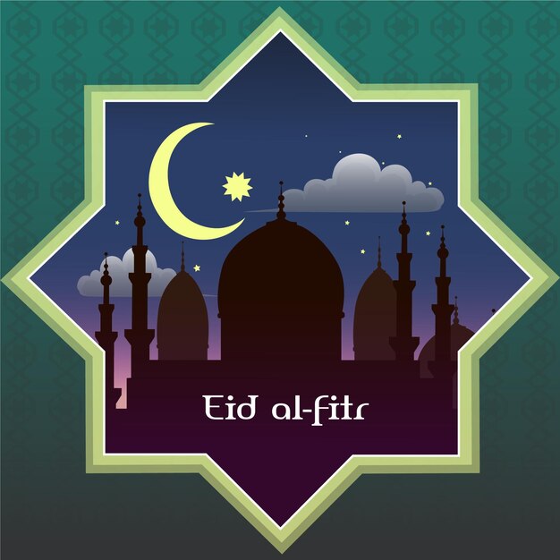 Illustrazione dettagliata di eid al-fitr