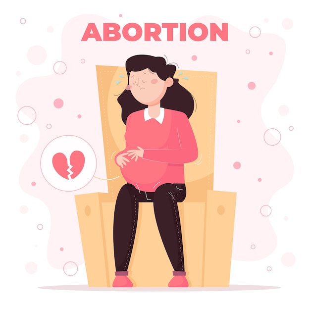 Illustrazione di aborto design piatto disegnato a mano