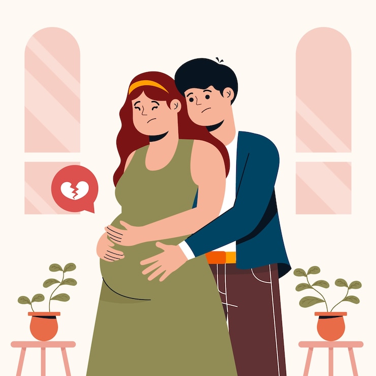 Vettore gratuito illustrazione di aborto spontaneo disegnata a mano