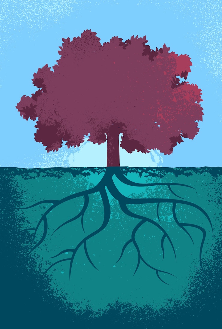 Vettore gratuito illustrazione di albero viola