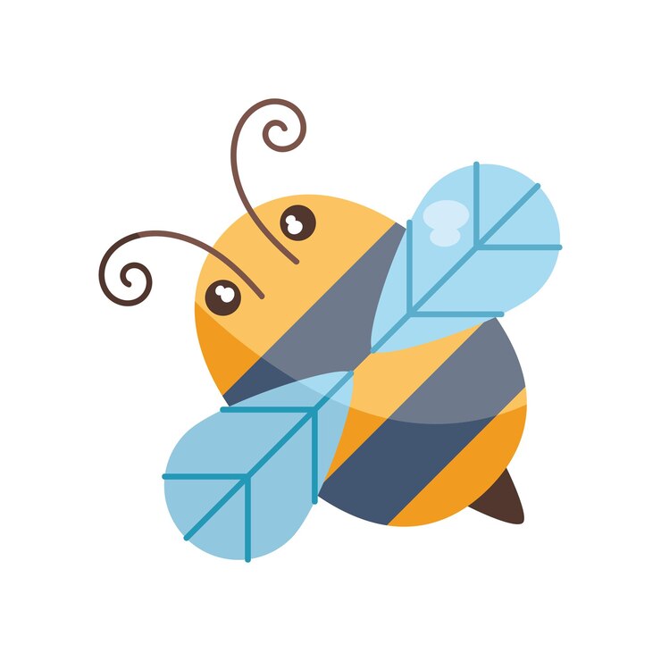 Vettore gratuito illustrazione di api carino