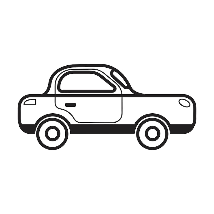 Vettore gratuito illustrazione di auto berlina disegnata a mano