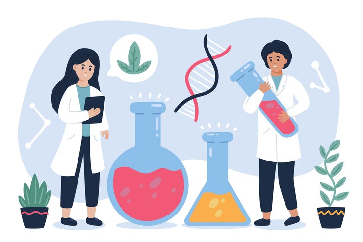 Vettore gratuito illustrazione di biotecnologia piatta
