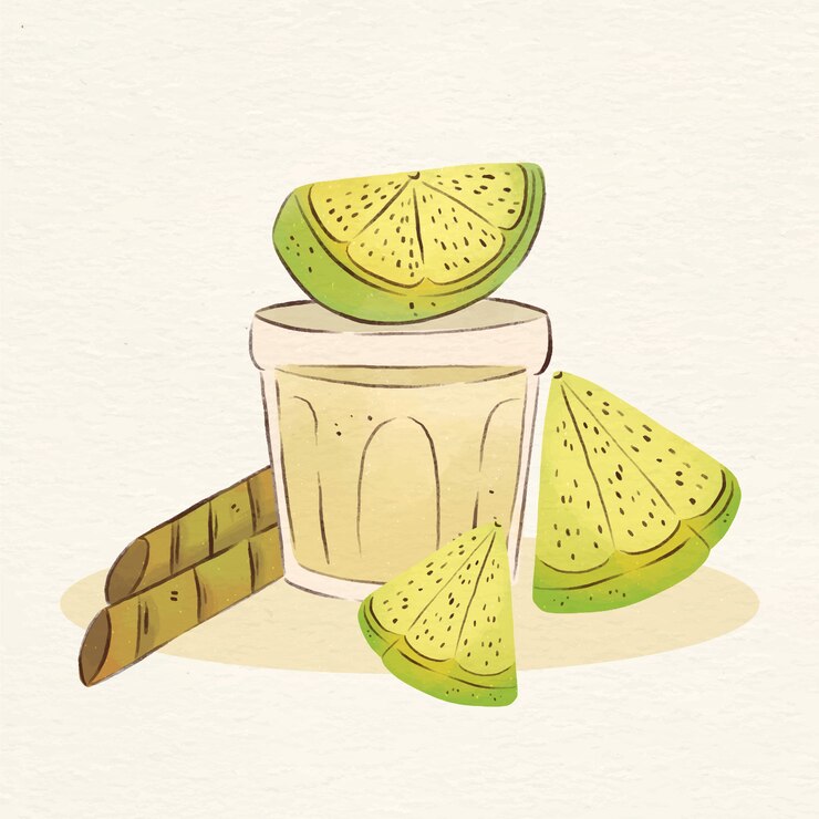 Vettore gratuito illustrazione di cachaça rinfrescante ad acquerello
