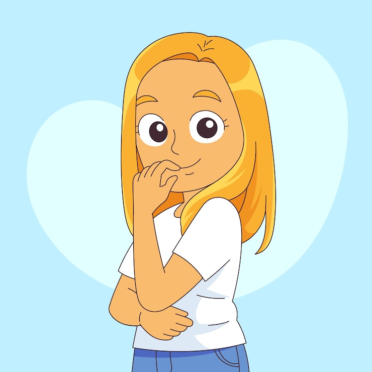 Vettore gratuito illustrazione di cartoni animati di capelli biondi disegnati a mano