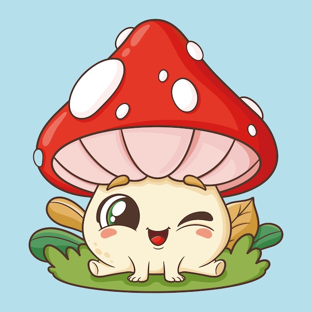 Illustrazione di cartoni animati di funghi disegnati a mano