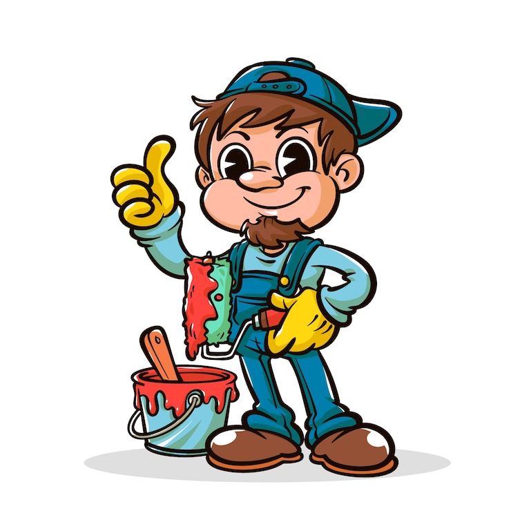 Vettore gratuito illustrazione di cartoni animati disegnata a mano da un pittore