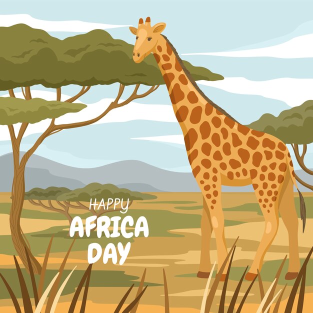 Illustrazione di celebrazione del giorno dell'Africa piatta