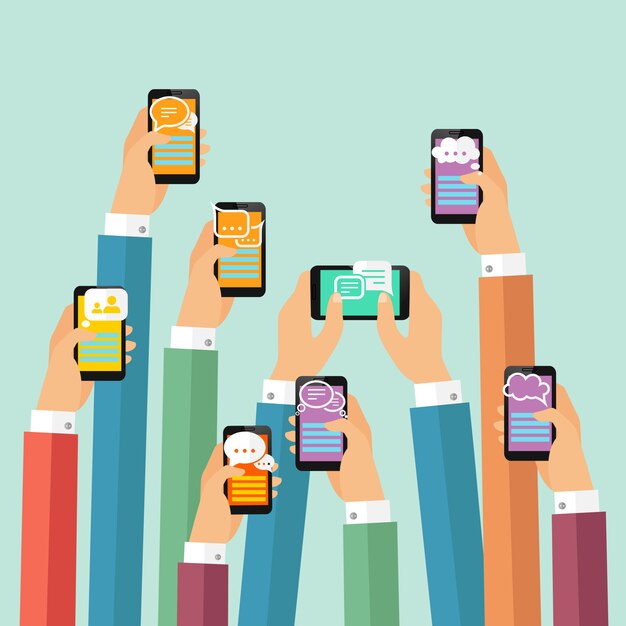 Illustrazione di chat mobile