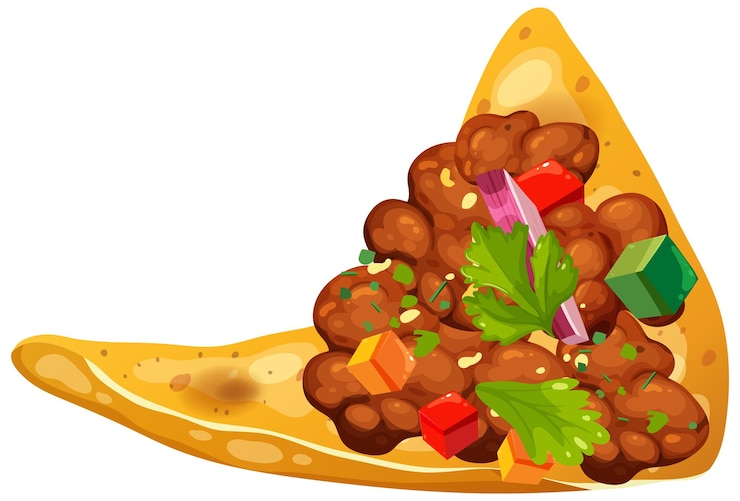 Vettore gratuito illustrazione di cibo messicano con coperture
