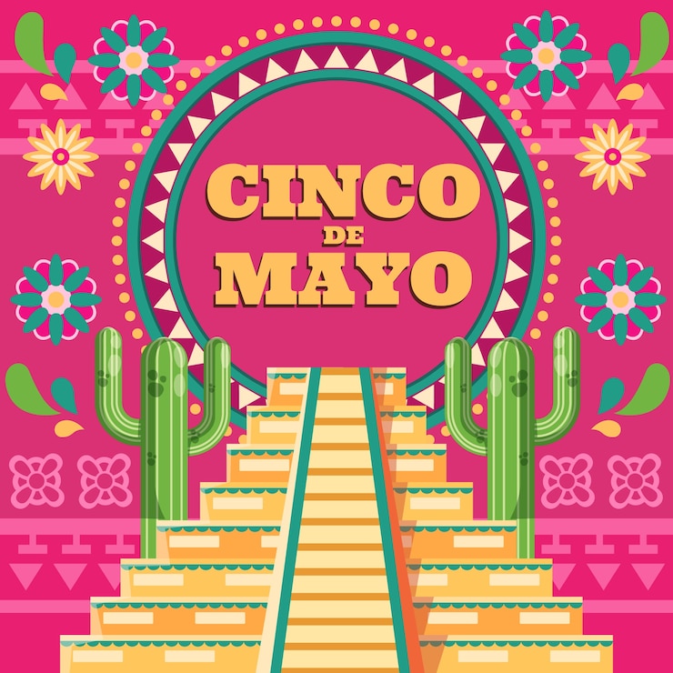 Vettore gratuito illustrazione di cinco de mayo piatto