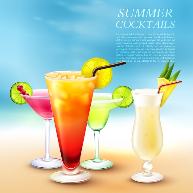 Illustrazione di cocktail estivi