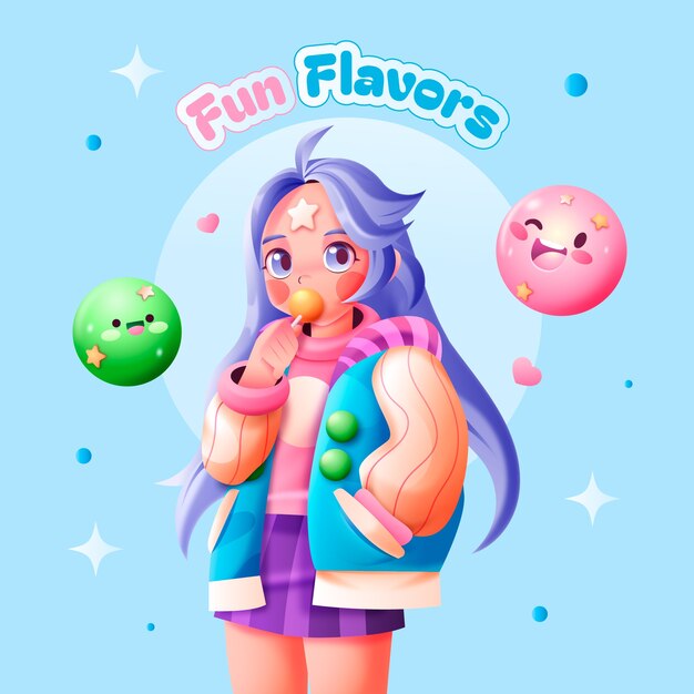 Illustrazione di colore pastello caramella sfumata