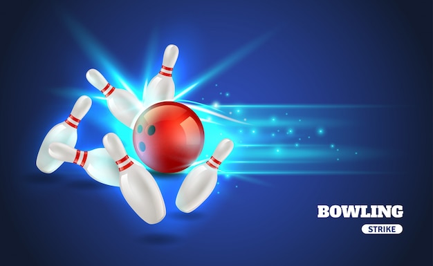 Illustrazione di colpo di bowling