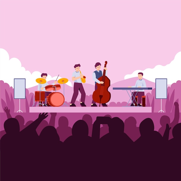 Illustrazione di concerto all'aperto