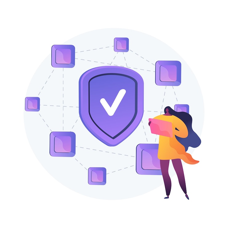 Vettore gratuito illustrazione di concetto astratto applicazione decentralizzata
