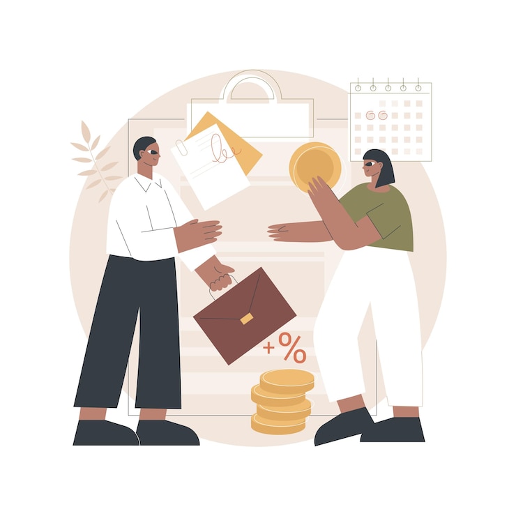Vettore gratuito illustrazione di concetto astratto di cambiale