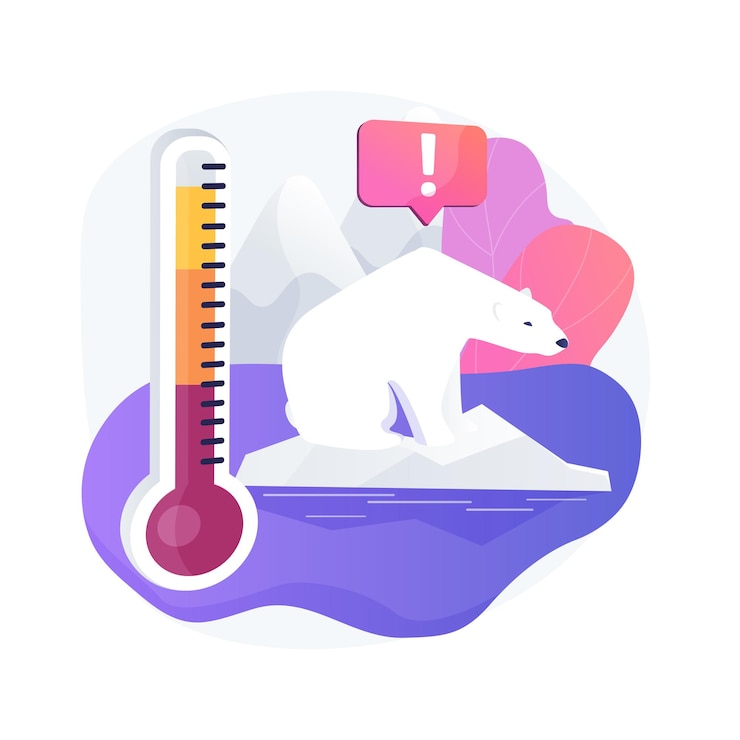 Vettore gratuito illustrazione di concetto astratto di cambiamento climatico. dimostrazione di attivisti ambientali, rapporto sul riscaldamento globale, condizioni meteorologiche, causa del cambiamento delle condizioni climatiche, effetto serra