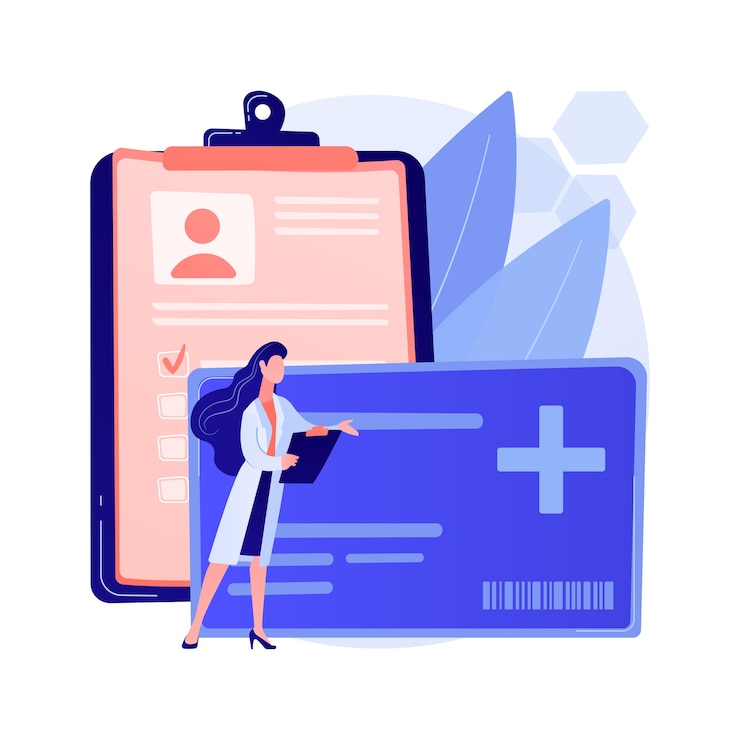 Vettore gratuito illustrazione di concetto astratto di smart card sanitaria