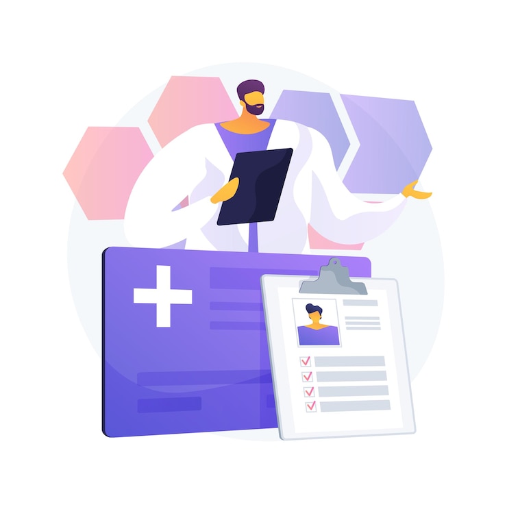 Vettore gratuito illustrazione di concetto astratto di smart card sanitaria