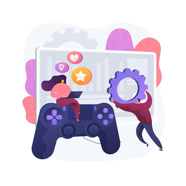 Illustrazione di concetto astratto di sviluppo di giochi per computer