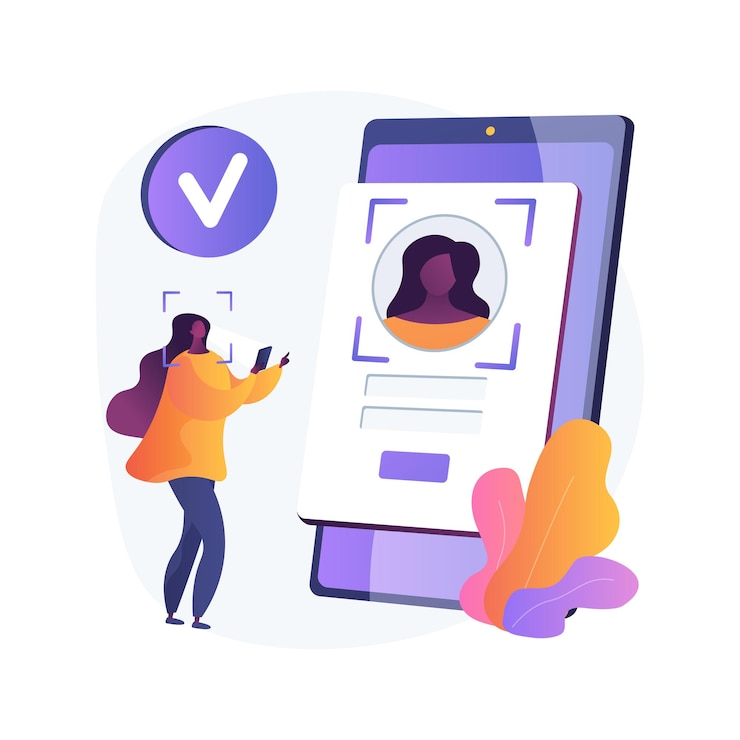 Vettore gratuito illustrazione di concetto astratto di tecnologie di verifica