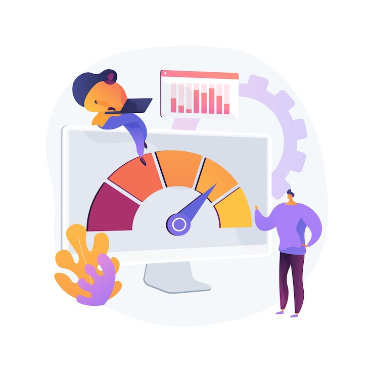 Vettore gratuito illustrazione di concetto astratto di test di benchmark