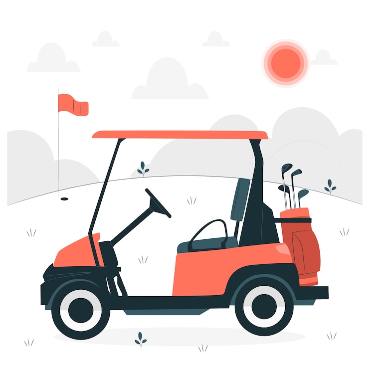 Vettore gratuito illustrazione di concetto del carrello da golf