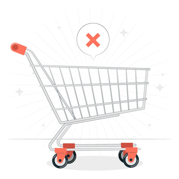 Vettore gratuito illustrazione di concetto del carrello del supermercato