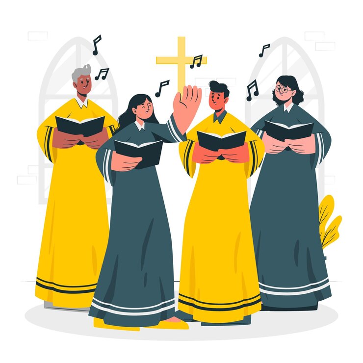 Vettore gratuito illustrazione di concetto del coro gospel