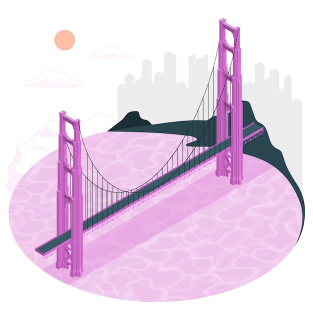 Illustrazione di concetto del ponte di San Francisco