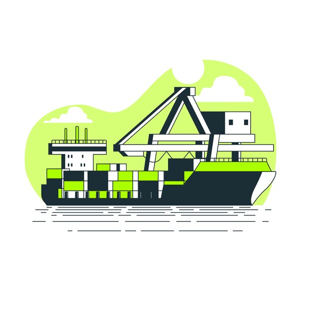 Illustrazione di concetto della nave porta-container