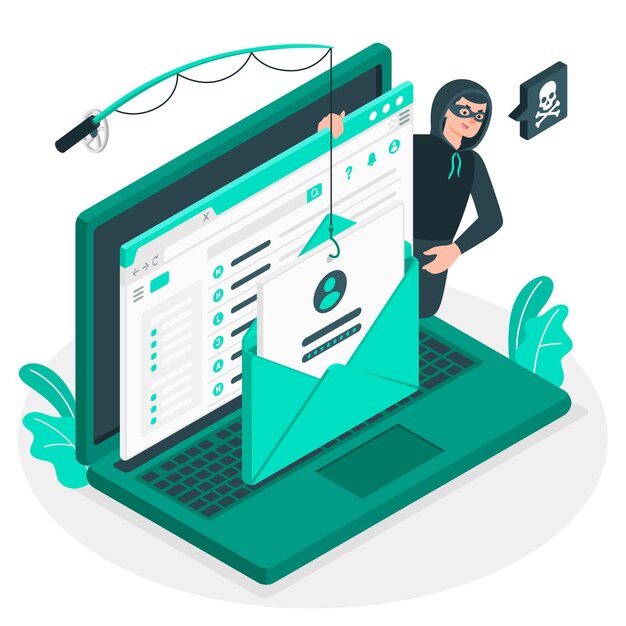 Illustrazione di concetto di account di phishing