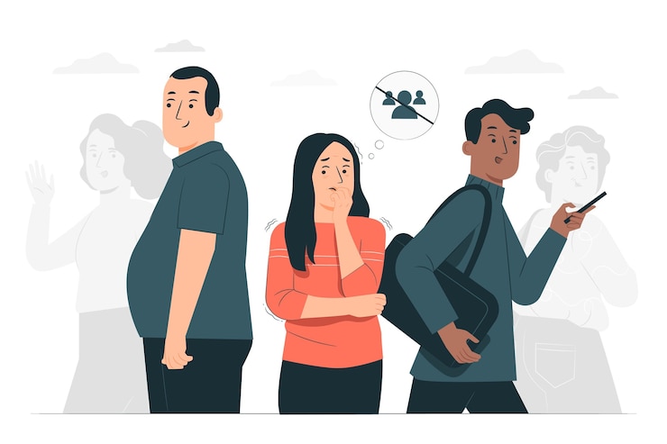 Vettore gratuito illustrazione di concetto di ansia sociale